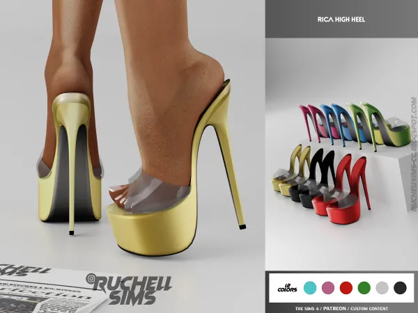 Alpha RICA HIGH HEEL FREE by ruchellsims - The Sims 4 Custom Content