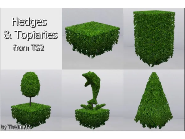 Mix Hedges Topiaries from by simsfinds - The Sims 4 Custom Content