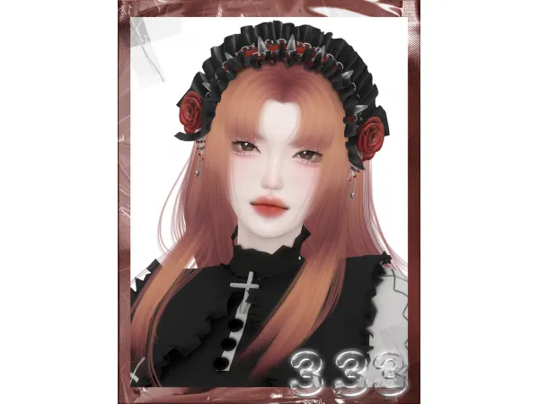 Alpha Rose Assassin headdress by san33sims - The Sims 4 Custom Content