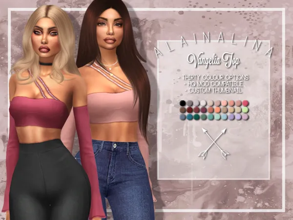 Maxis Match Vangelia Top by alainalina - The Sims 4 Custom Content