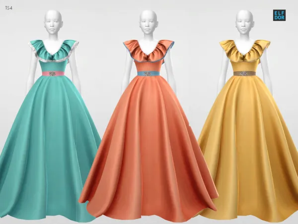 Alpha Sifix Arabella Dress RC by elfdor - The Sims 4 Custom Content