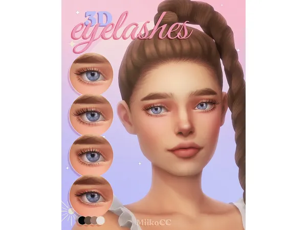Mix 3D eyelashes Part 4 by Miiko - The Sims 4 Custom Content