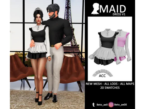 Alpha MAID SET V1 by simsfinds - The Sims 4 Custom Content