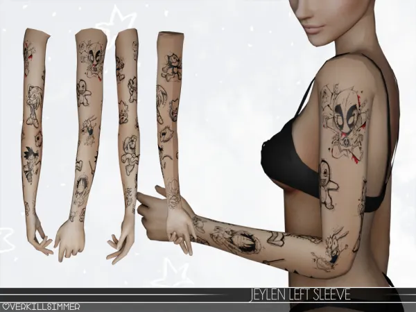 Mix Jeylen left sleeve by overkillsimmer - The Sims 4 Custom Content