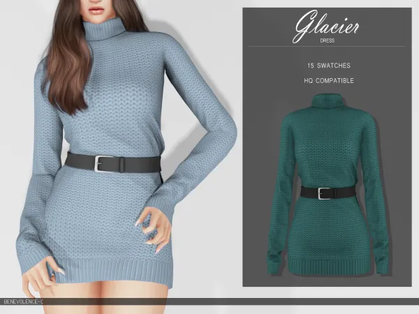 Alpha Glacier Sweater Dress by luminescent - The Sims 4 Custom Content