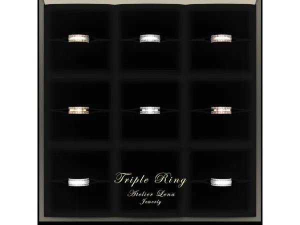 Alpha [Atelier Lena] Triple Ring Set (FM) - The Sims 4 Custom Content