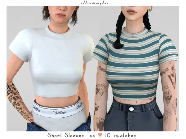 Alpha elliesimple short sleeves tee by elliesimple - The Sims 4 Custom Content