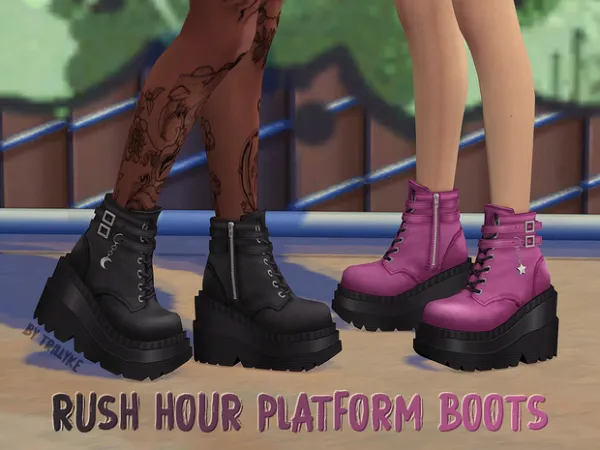 Maxis Match Rush Hour Platform Boots by simsfinds - The Sims 4 Custom Content