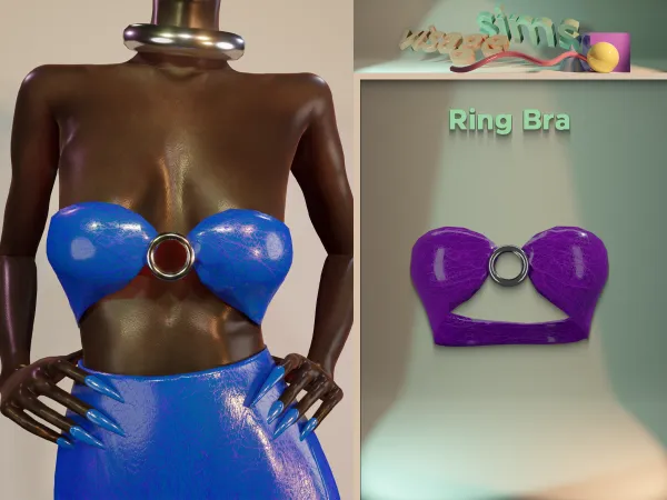 Alpha Ring Bra by v1s4g3 - The Sims 4 custom content