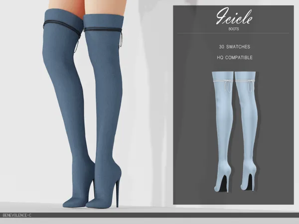 Alpha Icicle Boots by luminescent - The Sims 4 Custom Content
