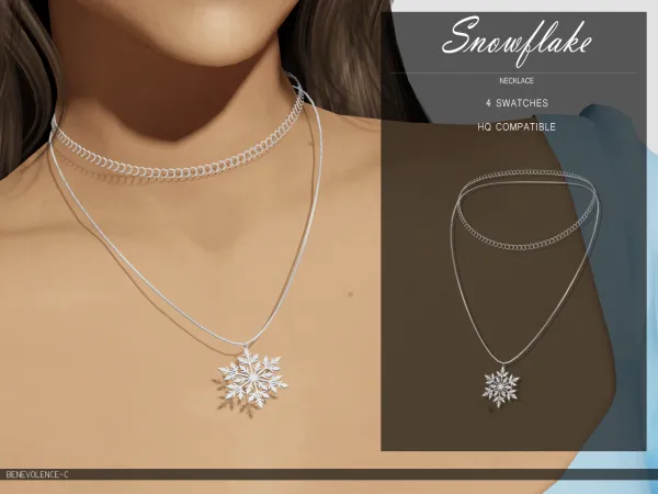 Alpha Snowflake Necklace by luminescent - The Sims 4 Custom Content