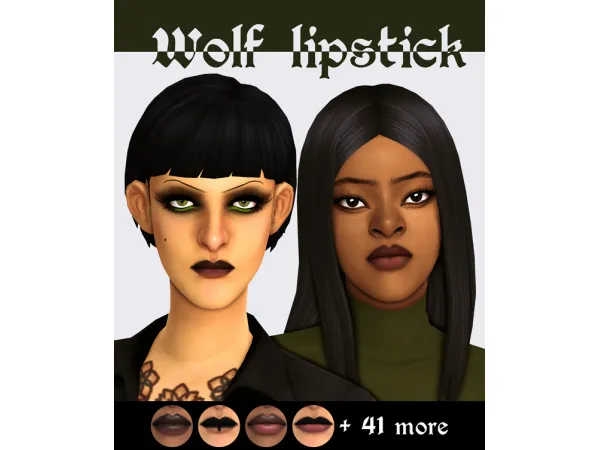 Maxis Match wolf lipstick by meatballteeth - The Sims 4 Custom Content