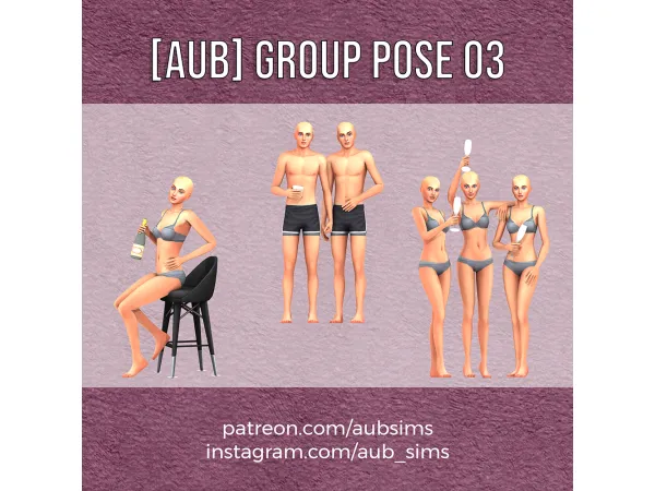 Mix [AuB] Group Pose 03 by AuB_Sims - The Sims 4 Custom Content