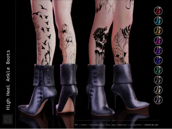 Alpha HIGH HEEL ANKLE BOOTS by simsfinds - The Sims 4 Custom Content