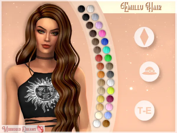 Maxis Match EMILLY HAIR by mirroreddreamscc - The Sims 4 Custom Content