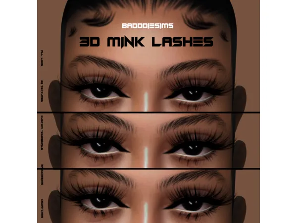 Mix 3D MINK LASHES L1 by simsfinds - The Sims 4 Custom Content