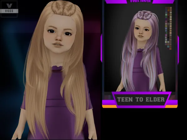 Alpha VICCS_ NIGHCRAWLER LOVER HAIR CONVERTED FOR TODDLERS by viccs - The Sims 4 Custom Content