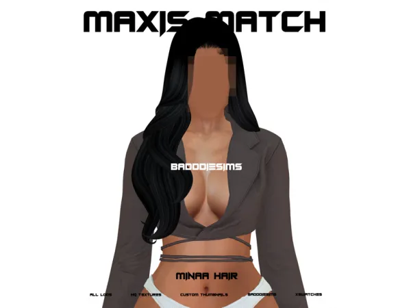 Maxis Match MINAA HAIR by simsfinds - The Sims 4 Custom Content