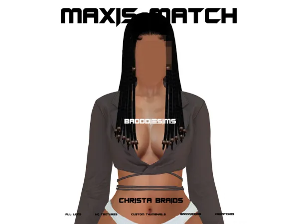 Mix CHRISTA BRAIDS by simsfinds - The Sims 4 Custom Content