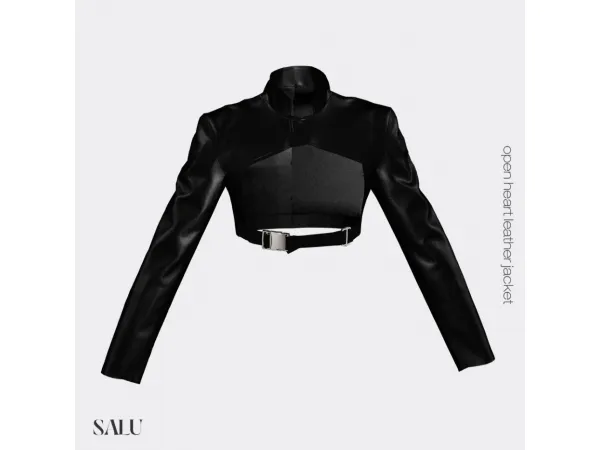 Alpha [SALU] openheart leather jacket by simsfinds - The Sims 4 Custom Content