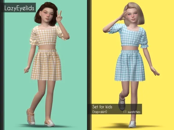 Alpha Set for kids by lazyeyelids - The Sims 4 Custom Content