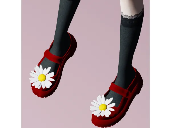 Alpha acc) Daisy mary jane shoes by simsfinds - The Sims 4 Custom Content