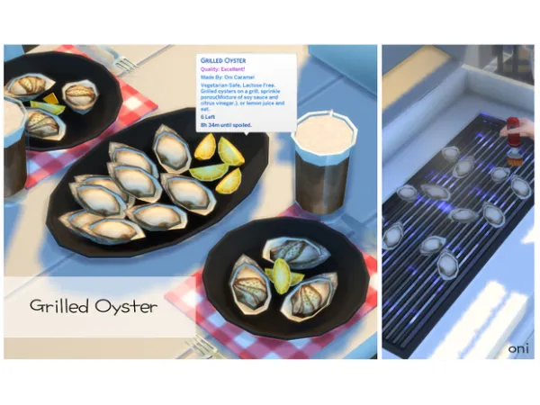 Mix March 2022 Recipe_Grilled Oyster by simsfinds - The Sims 4 Custom Content