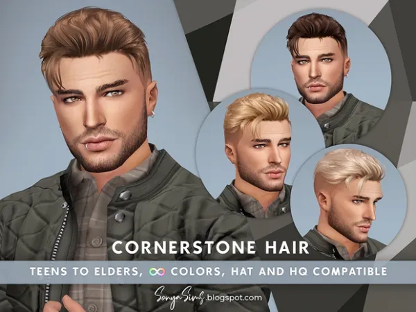 Alpha Cornerstone Hair by sonyasims - The Sims 4 Custom Content