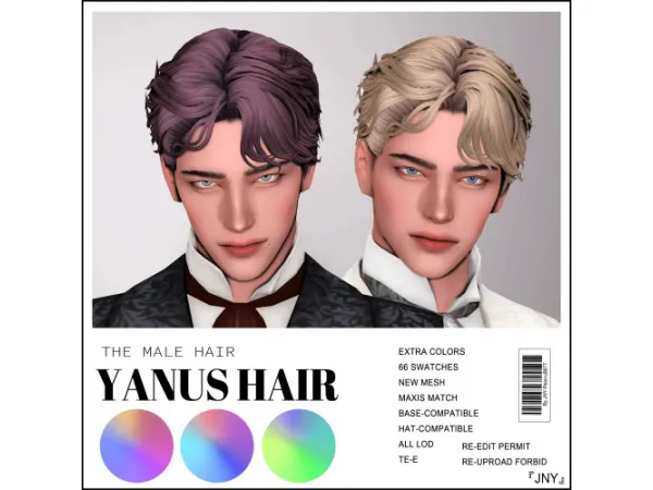Mix [JNY] YANUS HAIR by simsfinds - The Sims 4 Custom Content