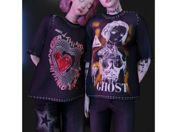 Alpha Cursed Shirt by whimp - The Sims 4 Custom Content