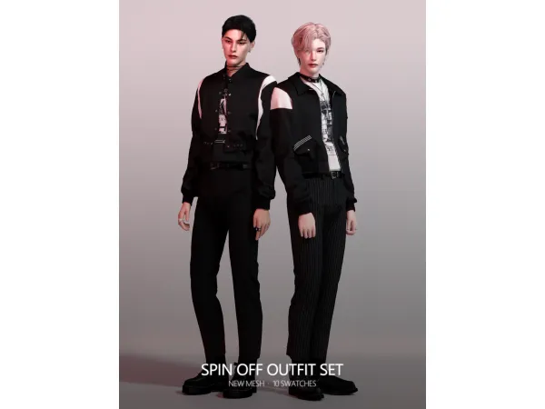 Alpha Spin Off Outfit Set by simsfinds - The Sims 4 Custom Content