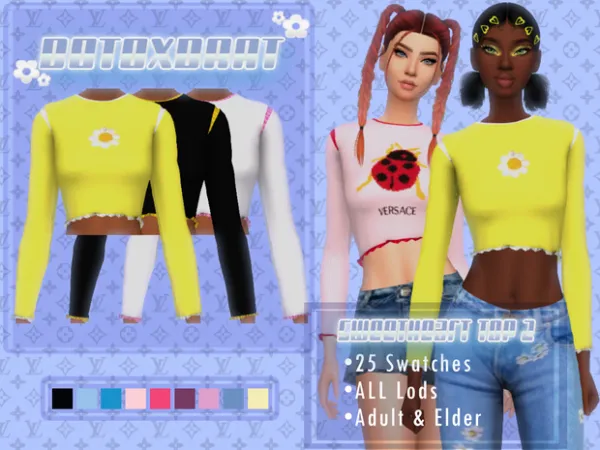 Alpha Sweetheart Top N2 by [B0T0XBRAT] - The Sims 4 Custom Content