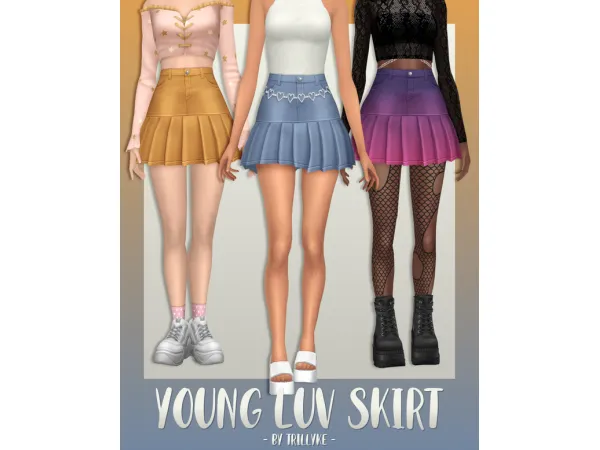 Maxis Match Young Luv Skirt by simsfinds - The Sims 4 Custom Content