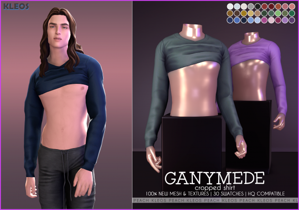 Alpha Ganymede Cropped Shirt by smsims - The Sims 4 Custom Content