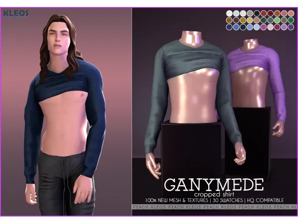 Alpha Ganymede Cropped Shirt - The Sims 4 Custom Content