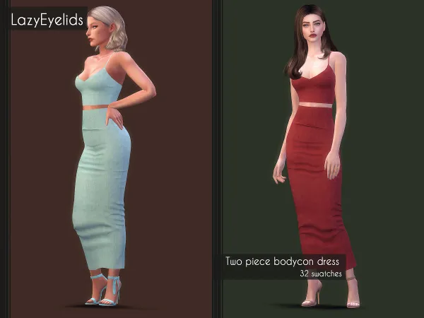 Alpha Two piece bodycon dress - The Sims 4 Custom Content