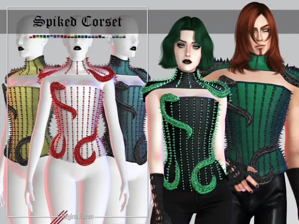 Alpha Spiked Corset by simsfinds - The Sims 4 Custom Content