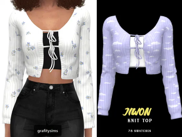 Mix Jiwon Knit Top - The Sims 4 Custom Content