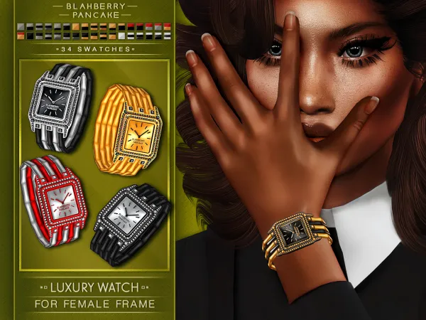 Alpha LUXURY WATCH (F) Blahberry Pancake by blahberry-pancake - The Sims 4 Custom Content
