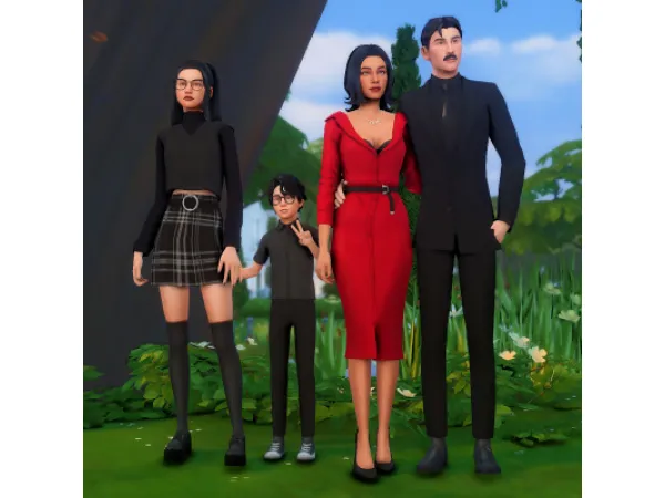 Maxis Match Goth Family Makeover by simsfinds - The Sims 4 Custom Content