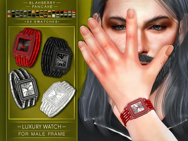 Alpha LUXURY WATCH (M) Blahberry Pancake by blahberry-pancake - The Sims 4 Custom Content