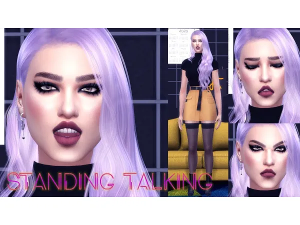 Mix STANDING TALKING Animation pack by simsfinds - The Sims 4 Custom Content