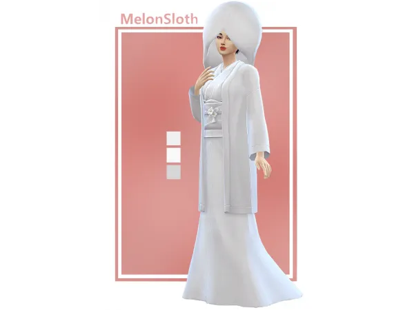 Maxis Match Japanese wedding kimono and waraboshi hood - The Sims 4 Custom Content