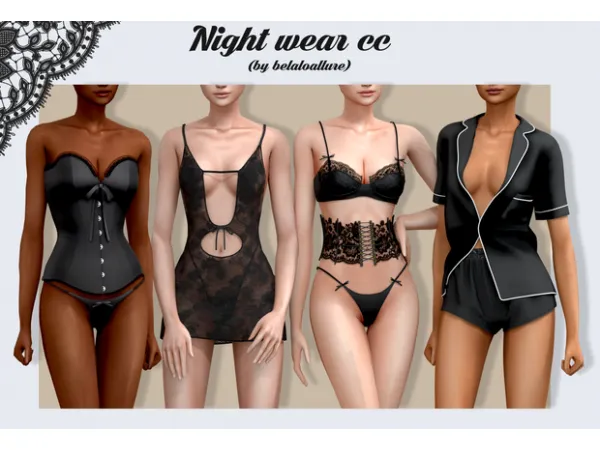 Alpha Night wear by simsfinds - The Sims 4 Custom Content