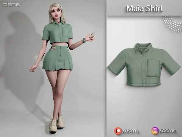 Alpha Maia shirt by polygoncouture - The Sims 4 Custom Content
