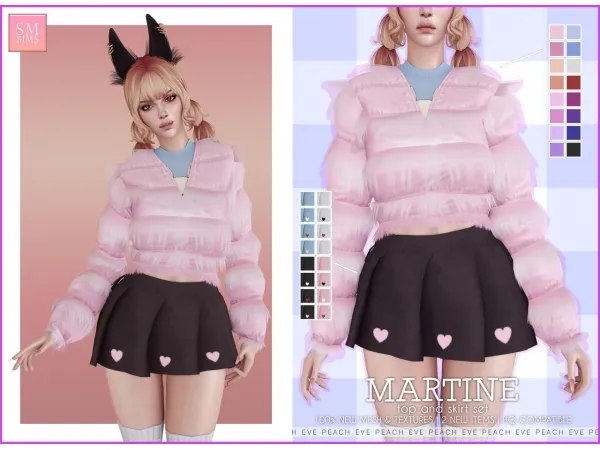Alpha Martine Top and Skirt by smsims - The Sims 4 Custom Content