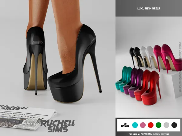Alpha LUXU HIGH HEELS FREE by ruchellsims - The Sims 4 Custom Content