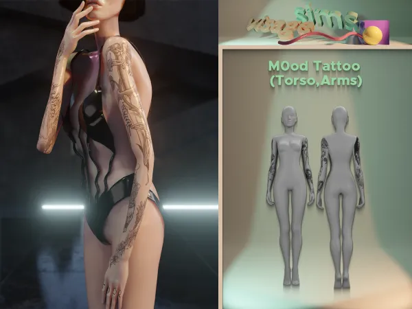 Mix M0od Tattoos TorsoArms by v1s4g3 - The Sims 4 Custom Content