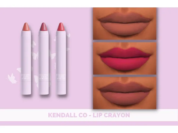 Mix KENDALL COLLECTION LIP CRAYON by fifthscreations - The Sims 4 Custom Content