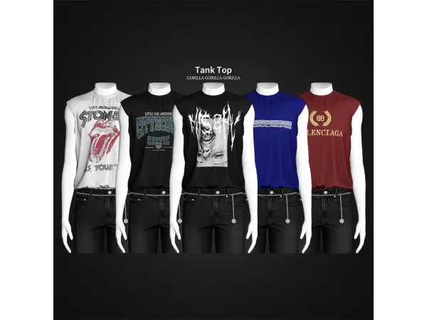 Alpha Tank Top by simsfinds - The Sims 4 Custom Content